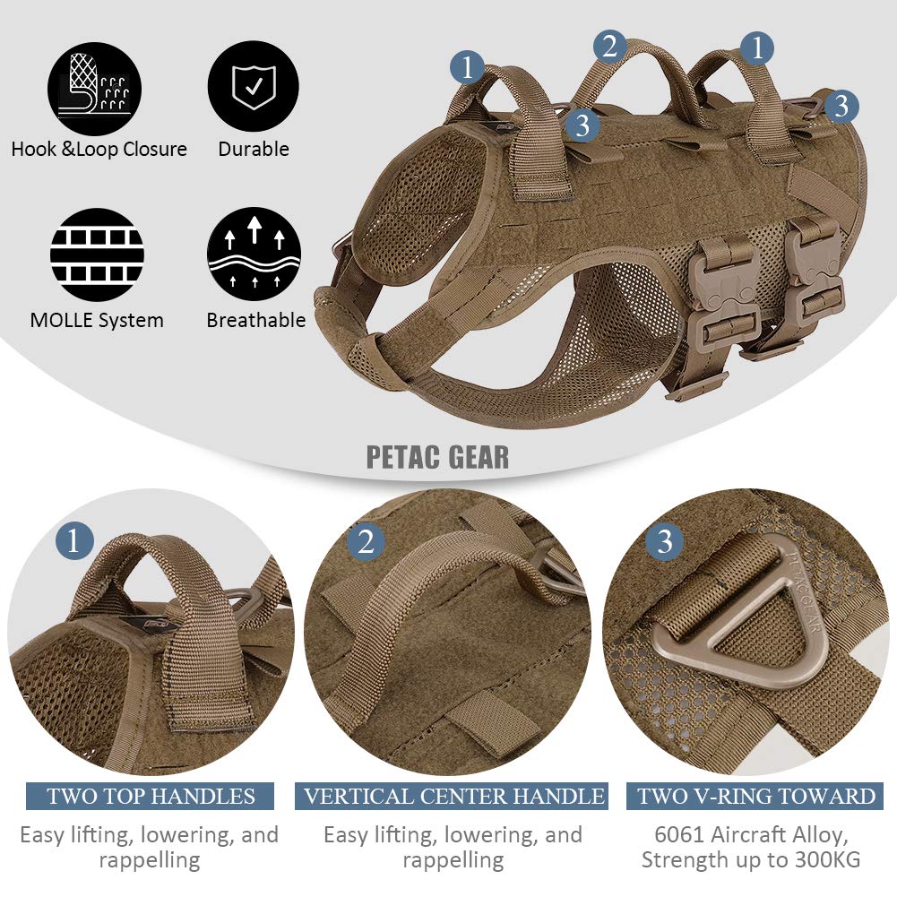 Amazon | PETAC GEAR タクティカルドッグハーネス 引っ張りなし 大型